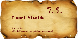 Timmel Vitolda névjegykártya